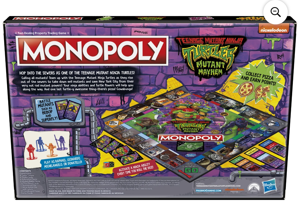 Monopoly Teenage Mutant Ninja Turtles: Mutant Mayhem Edition Board Game for Kids Ages 8+ - MEET ME AT BENNIIS