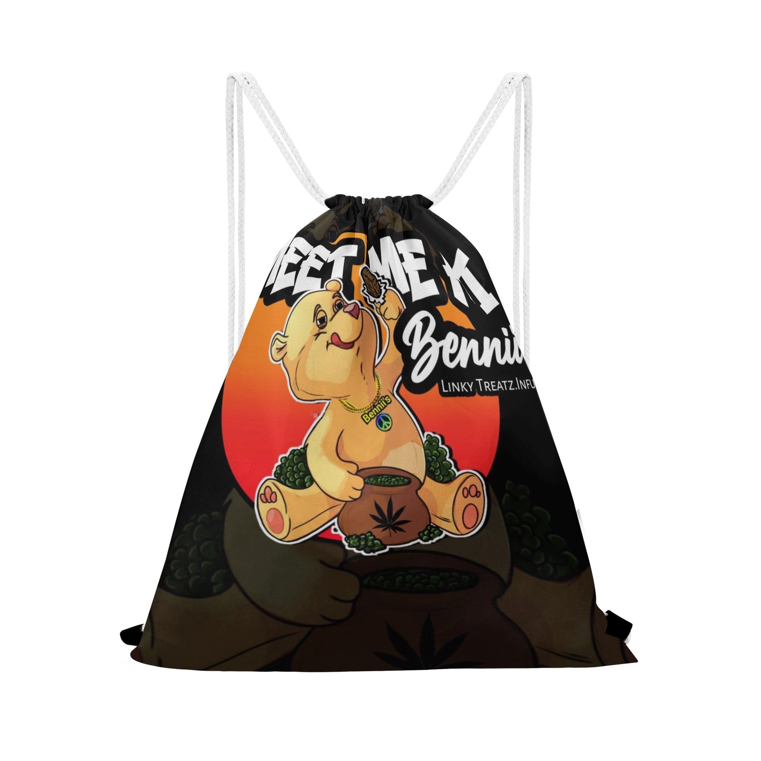 Custom Linky Logo Gym Drawstring Bag - MEET ME AT BENNIIS