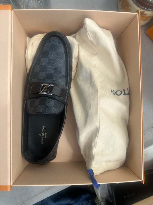 LOUIS VUITTON HOCKENHEIM MOCASSIN LV MEN SHOES Size LV 10 100% AUTHENTIC