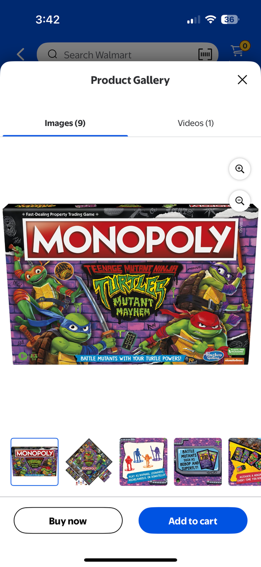 Monopoly Teenage Mutant Ninja Turtles: Mutant Mayhem Edition Board Game for Kids Ages 8+